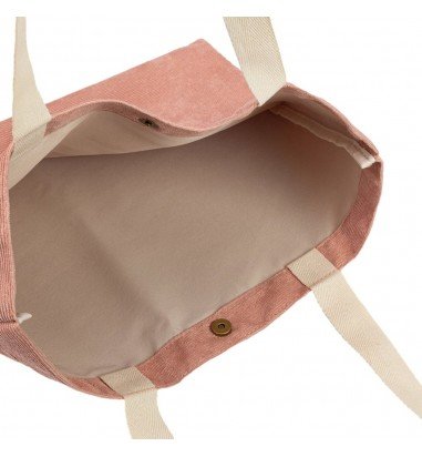 Geantă raiată cu mâner și capsă - roz...