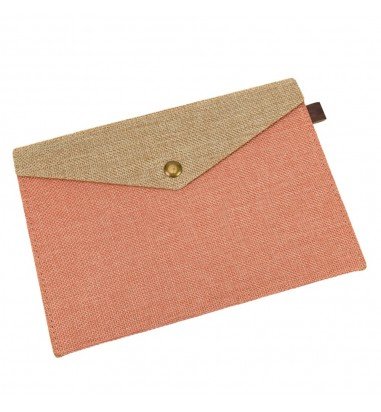 Plic textil cu capsă magnetică - roz