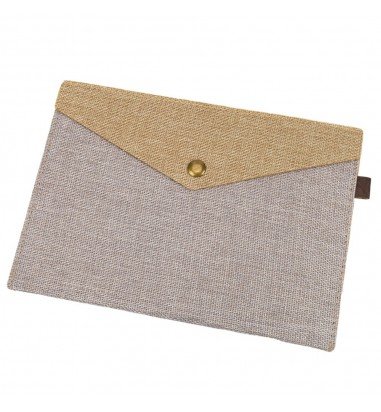 Plic textil cu capsă magnetică - gri