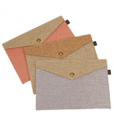 Plic textil cu capsă magnetică - gri