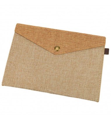 Plic textil cu capsă magnetică - bej