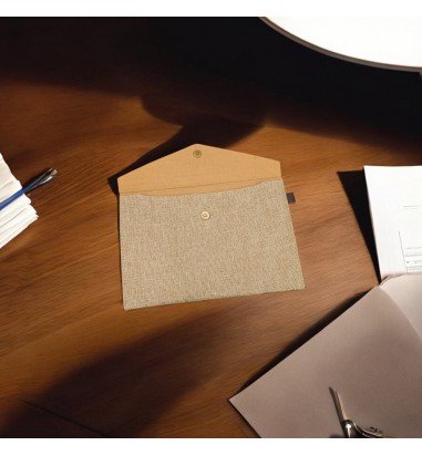 Plic textil cu capsă magnetică - bej