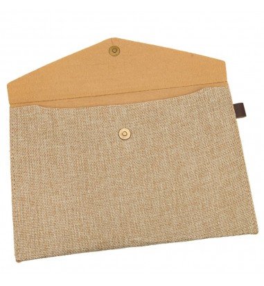 Plic textil cu capsă magnetică - bej