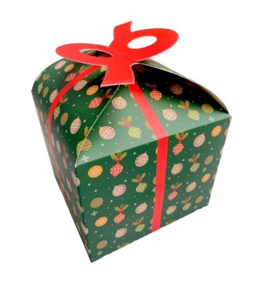 Cutie Crăciun cu mâner dublu - verde...