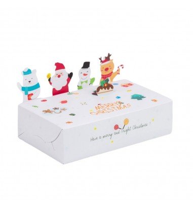 Cutie de Crăciun cu figurine 3D - alb...