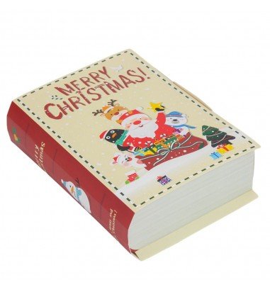 Cutie carte pliabilă de Crăciun - bej...
