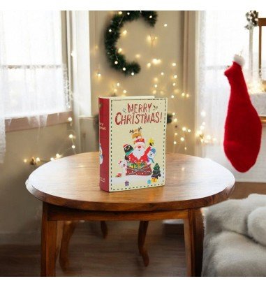 Cutie carte pliabilă de Crăciun - bej...