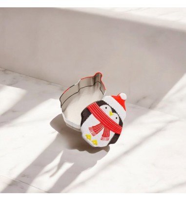 Cutie metalică cu formă pinguin