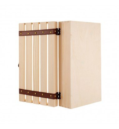 Cutie lemn tip cufăr pentru 2 sticle...