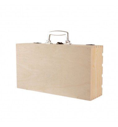 Cutie lemn tip cufăr pentru 2 sticle...