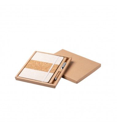 Set premium caiet și pix din plută