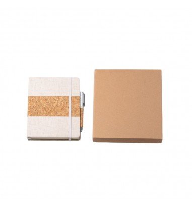 Set premium caiet și pix din plută