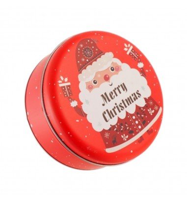 Cutie metalică rotundă roșie cu model...