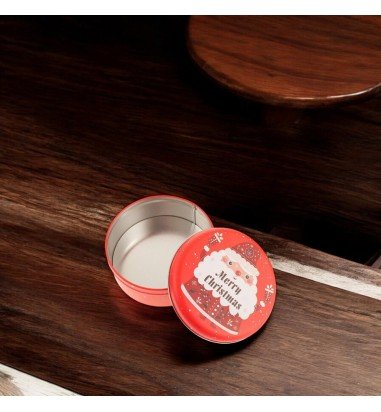 Cutie metalică rotundă roșie cu model...