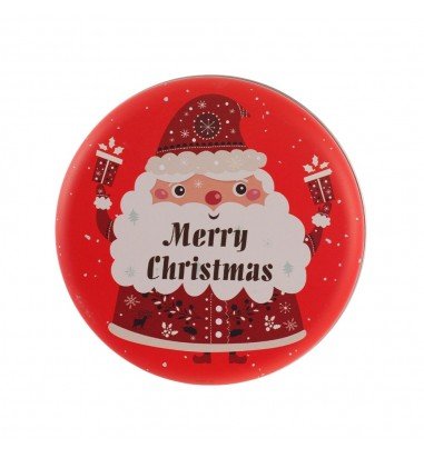 Cutie metalică rotundă roșie cu model...