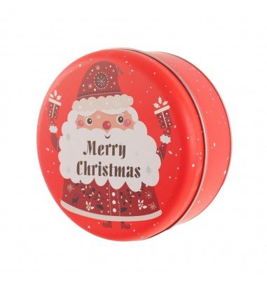 Cutie metalică rotundă roșie cu model...