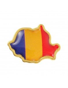 Pin metalic auriu tricolor...