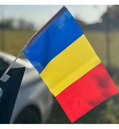 Pin metalic auriu tricolor ROMÂNIA