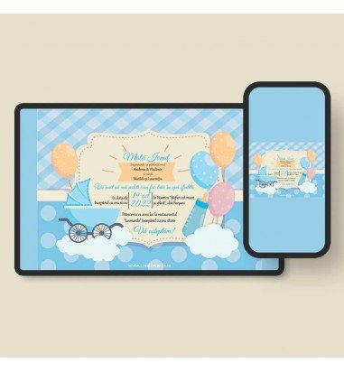Invitatie digitala de botez cu...