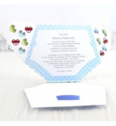 Invitatie de botez scutec 15502