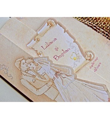 Invitatie de nunta vintage 31314