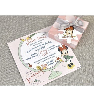 Invitatie de botez puzzle Minnie 15711