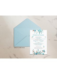 Invitatie de nunta BLUE LEAF
