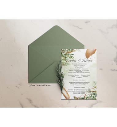 Invitatie de nunta GREEN LEAF
