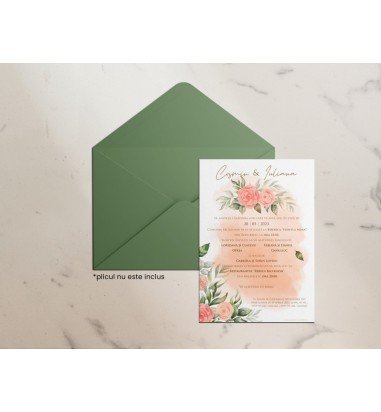 Invitatie de nunta ROSE FLOWERS