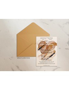 Invitatie de nunta BROWN LINES