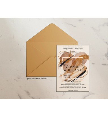 Invitatie de nunta BROWN LINES