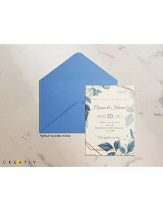 Invitatie de nunta Blue Leafs