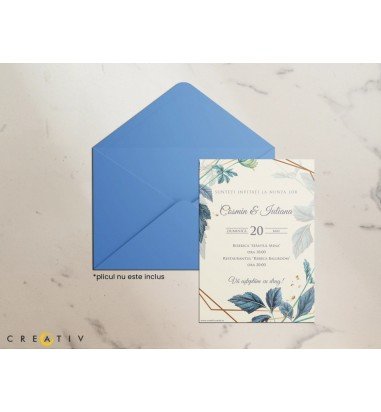 Invitatie de nunta Blue Leafs