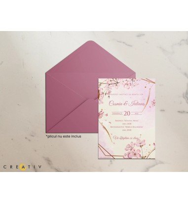 Invitatie de nunta Cherry Flowers