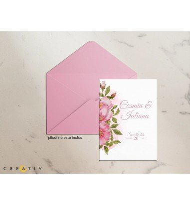 Invitatie de nunta Pink Flowers