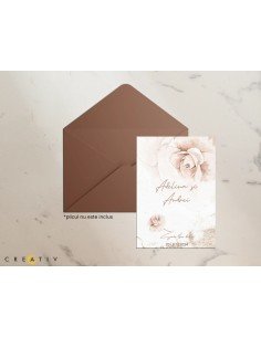 Invitatie de nunta Brown Roses
