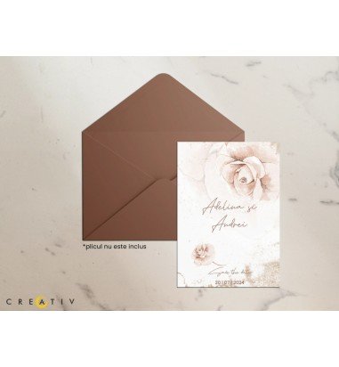 Invitatie de nunta Brown Roses