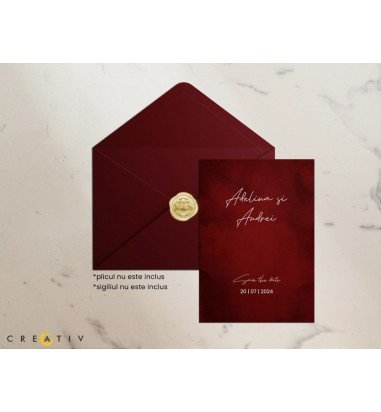 Invitatie de nunta Red Watercolor