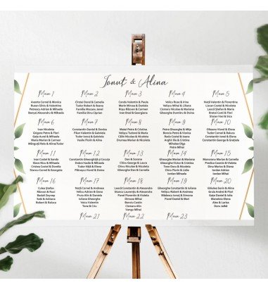 Opis - asezare la mese green leaf