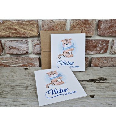 Invitatie de botez tigru 605
