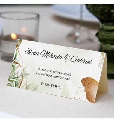 Plic pentru bani de nunta GREEN LEAF...