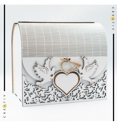 Casuta pentru dar din lemn porumbei mica