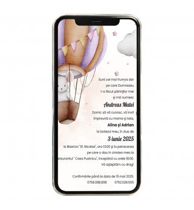 Invitatie digitala de botez Soricelul...