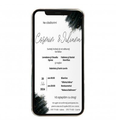 Invitatie digitala de nunta BW