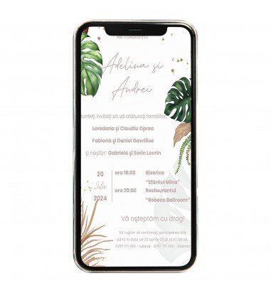 Invitatie digitala de nunta Jungle