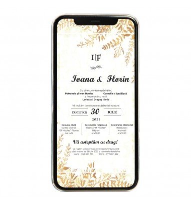 Invitatie digitala de nunta Golden 2