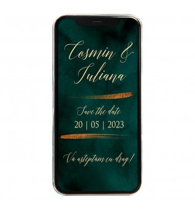 Invitatie digitala de nunta DEEP GREEN