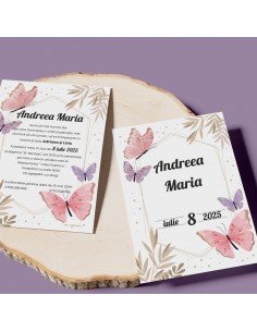 Invitatie de botez butterfly