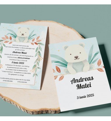 Invitatie de botez urs polar