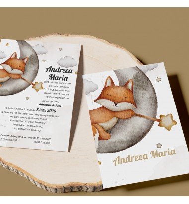 Invitatie de botez vulpita